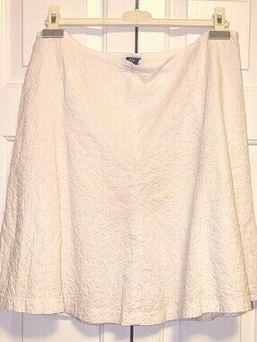 GAP White Eyelet Cotton A-Line Skirt - Size 16